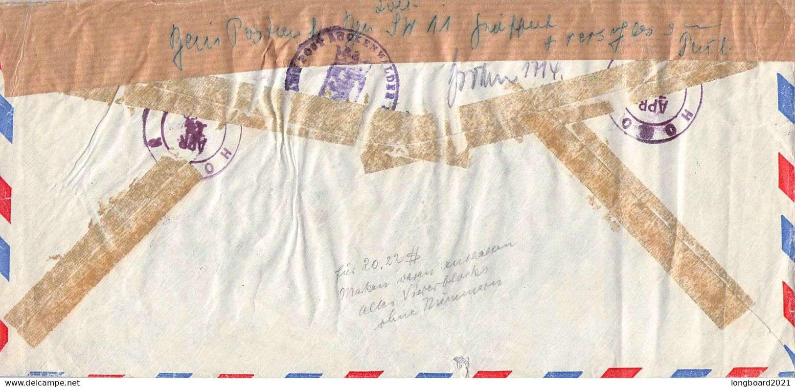 USA - REGISTERED AIRMAIL 1958 HONOR - BERLIN / 7040 - Lettres & Documents