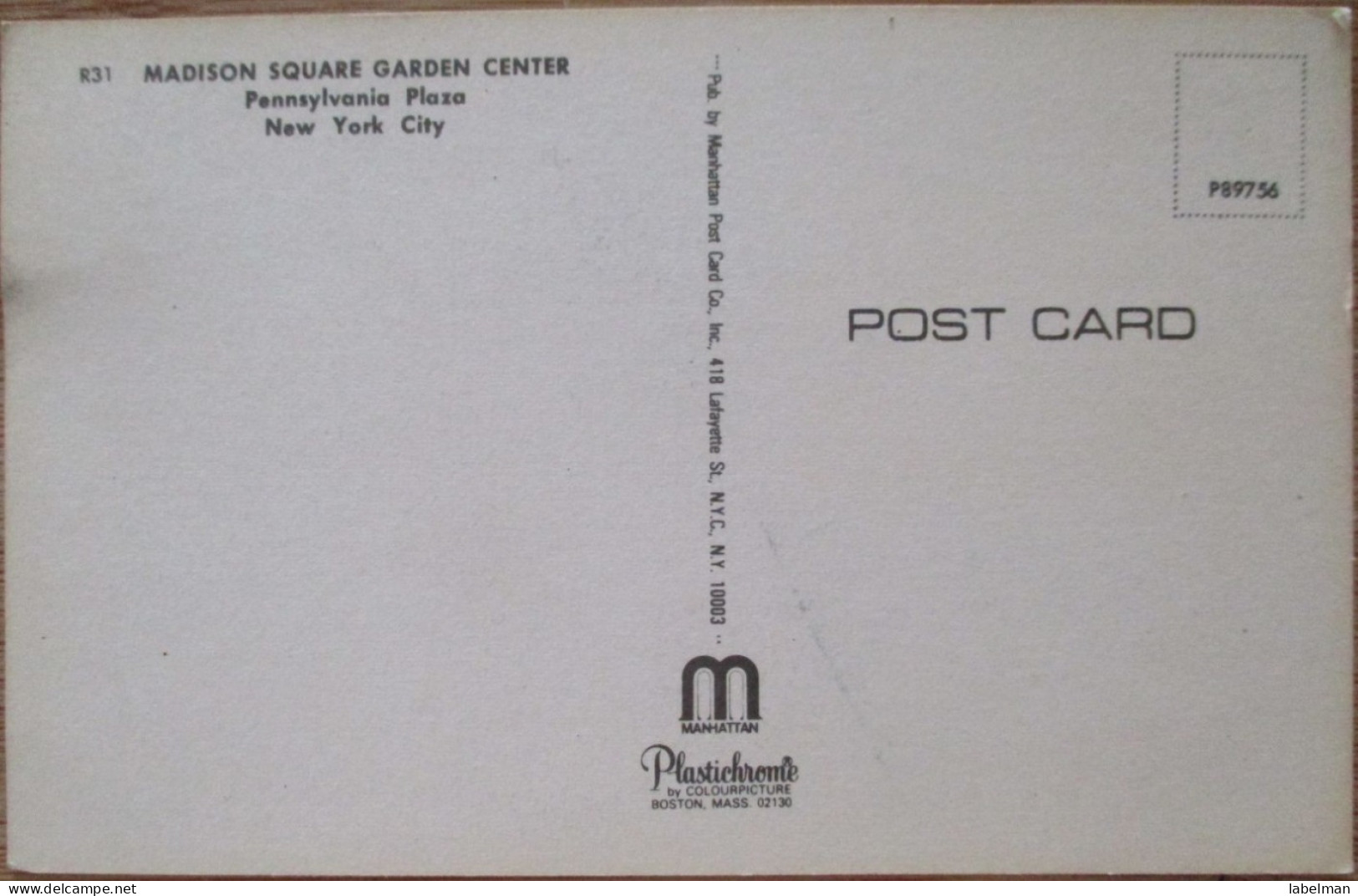 USA UNITED STATES NEW YORK MADISON SQUARE GARDEN CARD KARTE POSTCARD CARTE POSTALE ANSICHTSKARTE CARTOLINA POSTKARTE - Manhattan