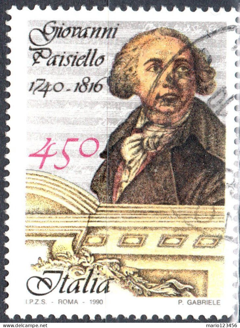 ITALIA, ITALY, GIOVANNI PAISIELLO, 1990, USATI Scott IT 1814 Yt:IT 1884 - 1981-90: Used