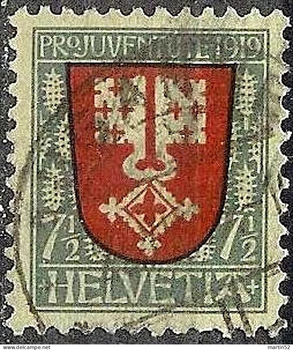 Schweiz Suisse Pro Juventute 1919: Wappen Nidwalden Zu WI 12 Mi 149 Yv 173 Voll-⊙ LUGANO 4.I.20 (Zumstein CHF 20.00) - Used Stamps