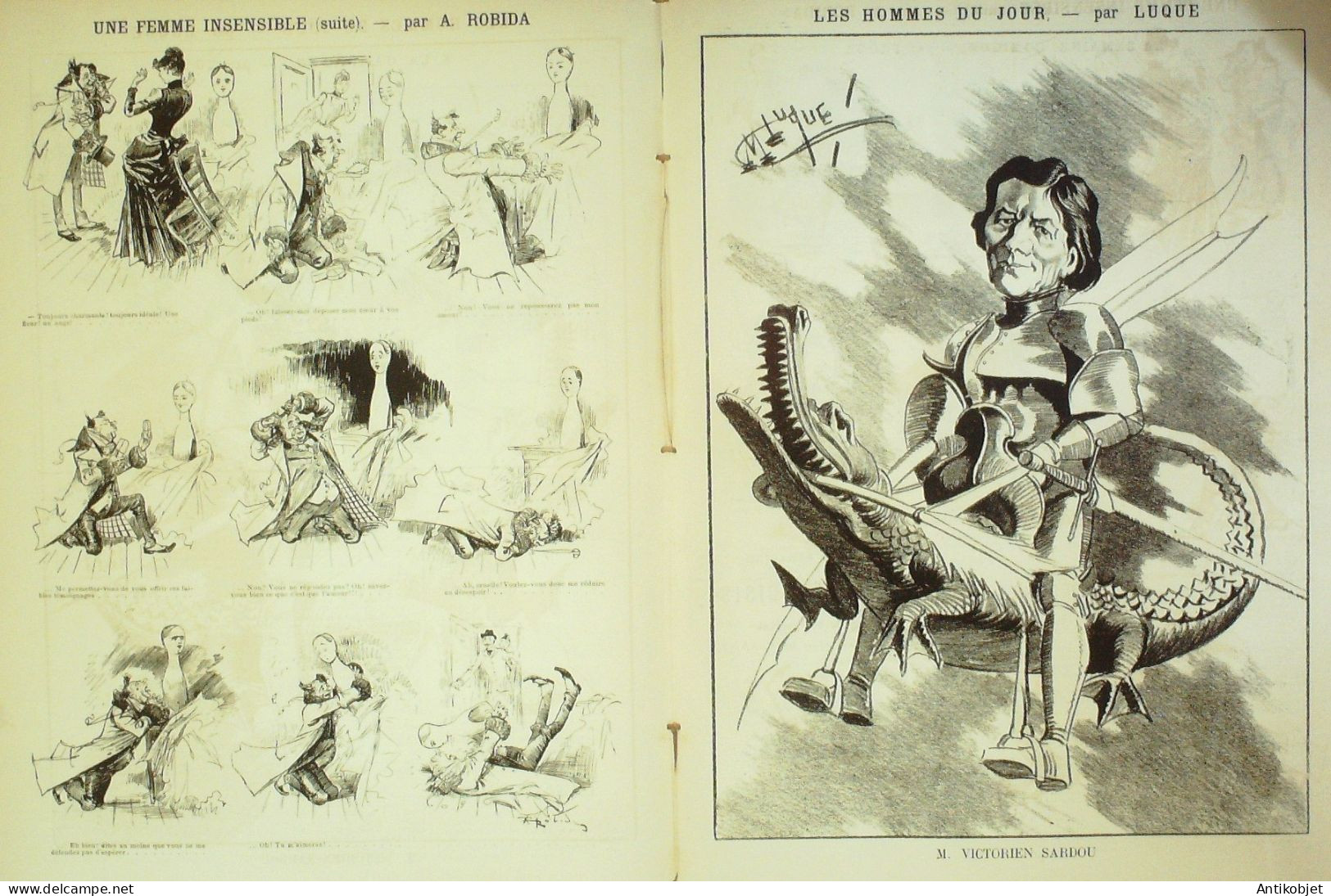 La Caricature 1887 N°368 Robida Sardou Par Luque Tailleur Pour Dames Sorel - Revistas - Antes 1900