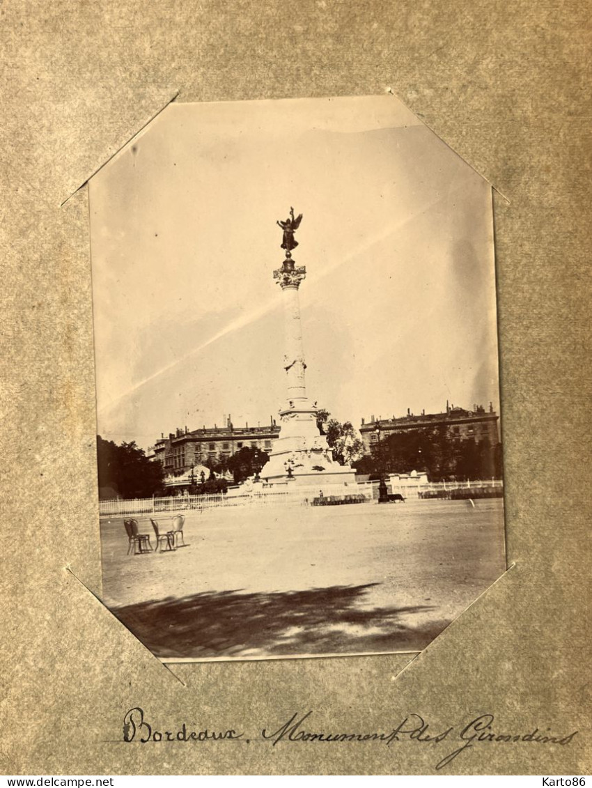 Bordeaux * Place Et Monument Des Girondins * Photo Circa 1890/1910 11.5x8.5cm - Bordeaux