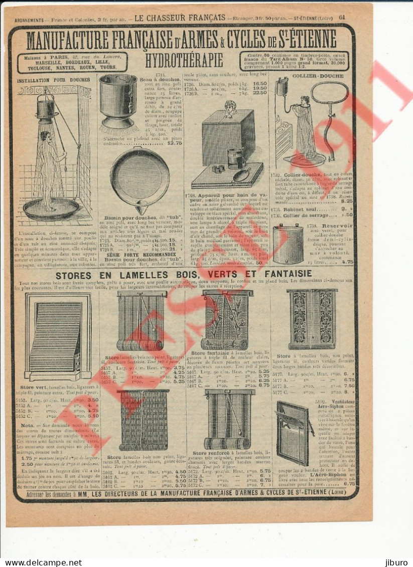 Publicité 1911 Hydrothérapie Seau à Douche Appareil Bain De Vapeur Collier Stores Fenêtres Ventilateur Aéro-Syphon - Werbung