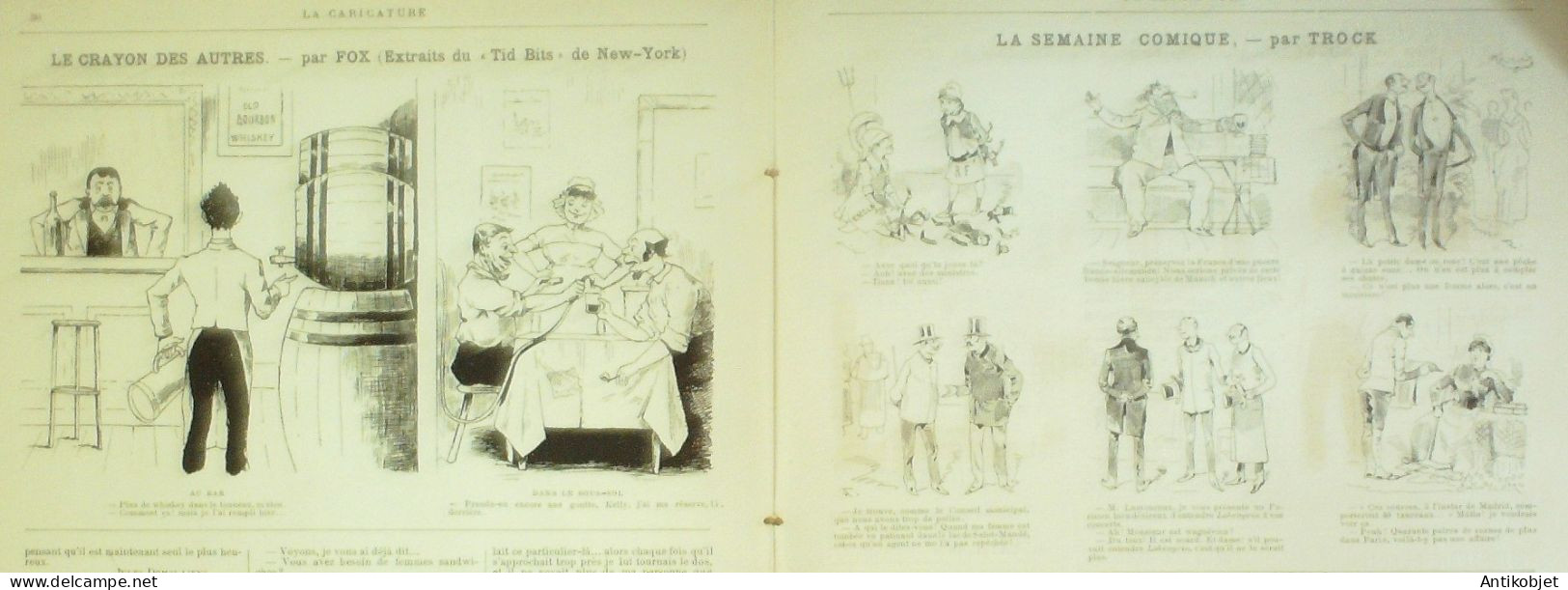 La Caricature 1887 N°369 Paris Nocturne Draner De Bonnières Par Luque GodefroyTrock - Revues Anciennes - Avant 1900