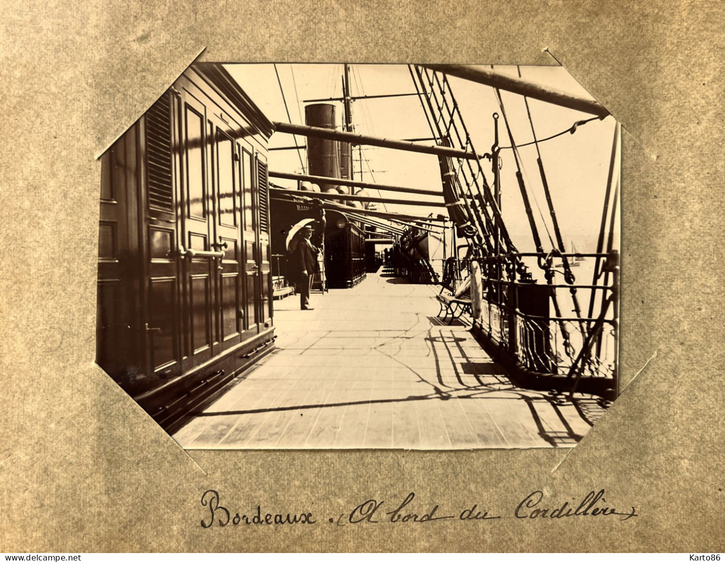 Bordeaux * Bord Paquebot CORDILLERE Cordillère Messageries Maritimes Lancé La Ciotat * Photo Circa 1890/1910 11.5x8.5cm - Bordeaux