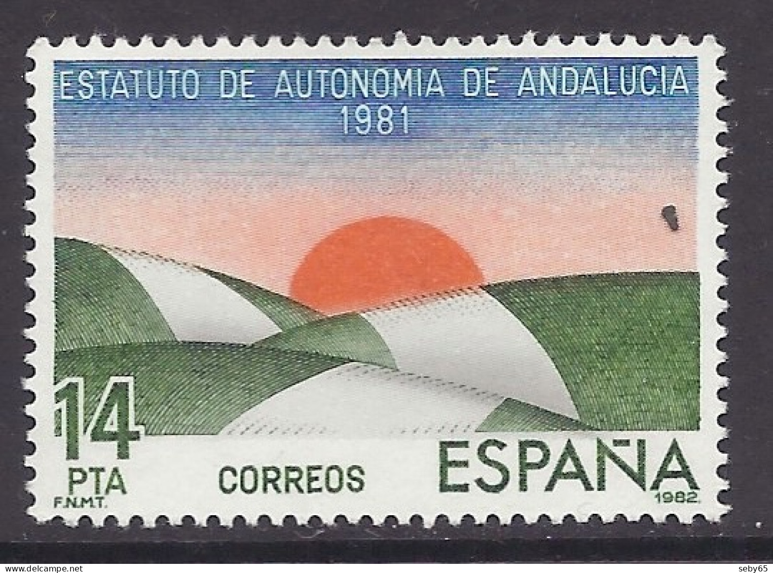 Spain 1983 - Estatutos De Autonomías, Region De Andalucia, Andalusia, Sun Sunrise, Emblem - MNH - Ungebraucht