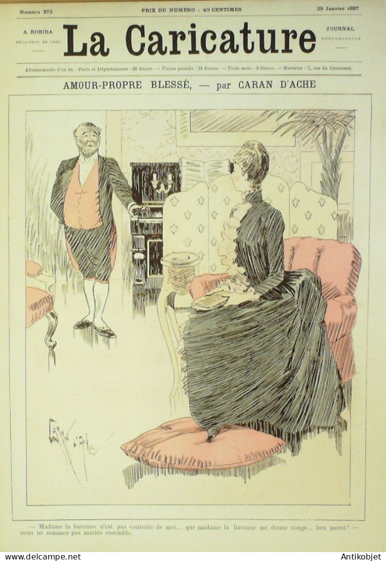 La Caricature 1887 N°370 Amour Propre Caran D'Ache Ohnet Par Luque Bombled Fox - Riviste - Ante 1900