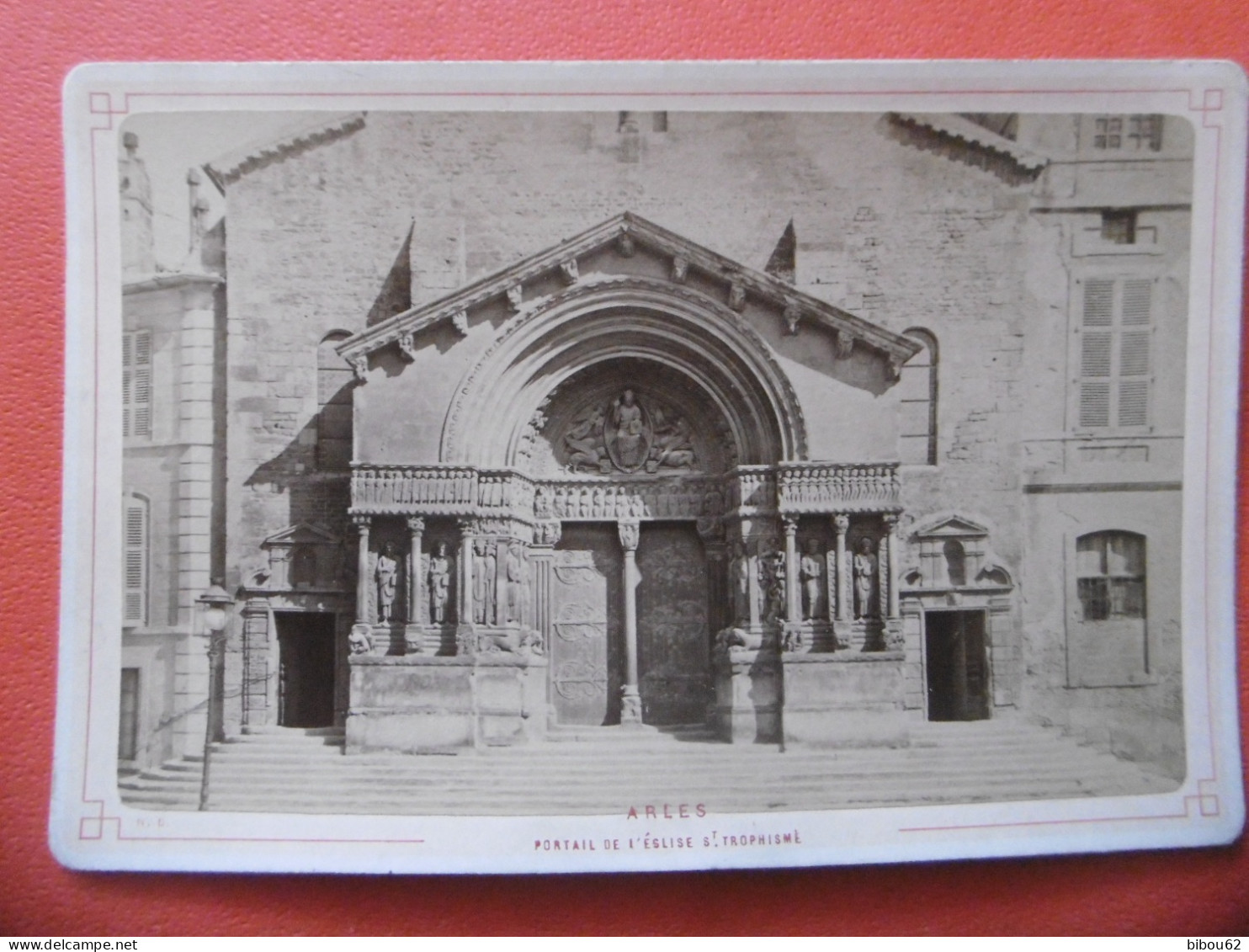 ARLES  ( 13 ) Photo Montée Sur Carton - 1900 - Portail De L'église St TROPHISME - Europe