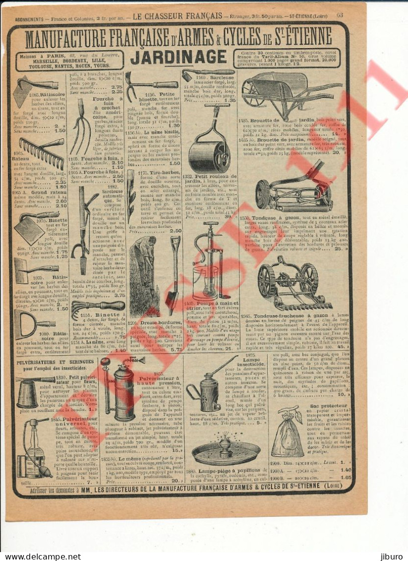 Publicité Vintage 1911 Jardinage Outils De Jardin Tondeuses Gazon Pulvérisateurs Pompe Lampe Insecticide Piège Papillons - Pubblicitari