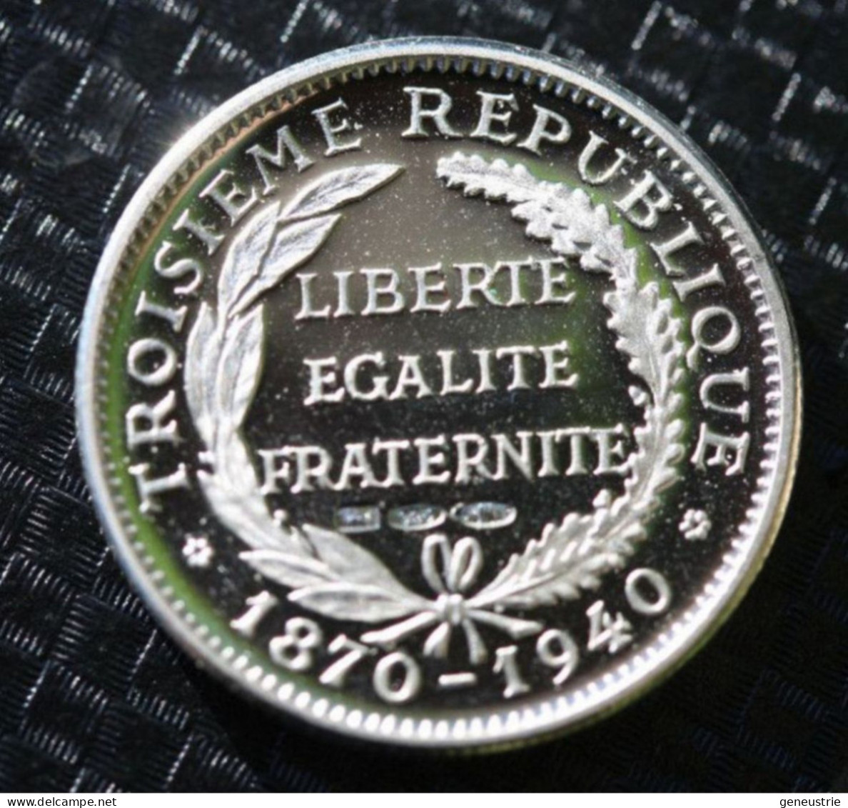 Beau Jeton Argent Poinçonnée 925 - 21mm "Président De La République Albert Lebrun" French President Token - Firma's