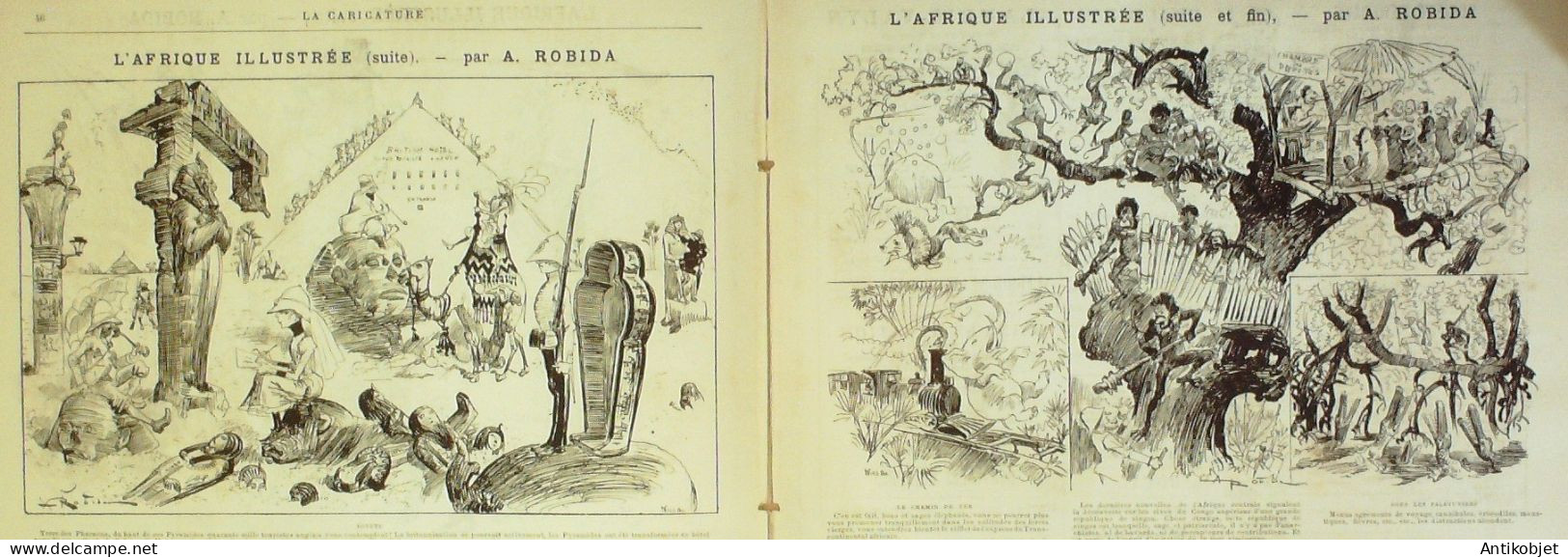 La Caricature 1887 N°371 L'Afrique Robida - Revistas - Antes 1900