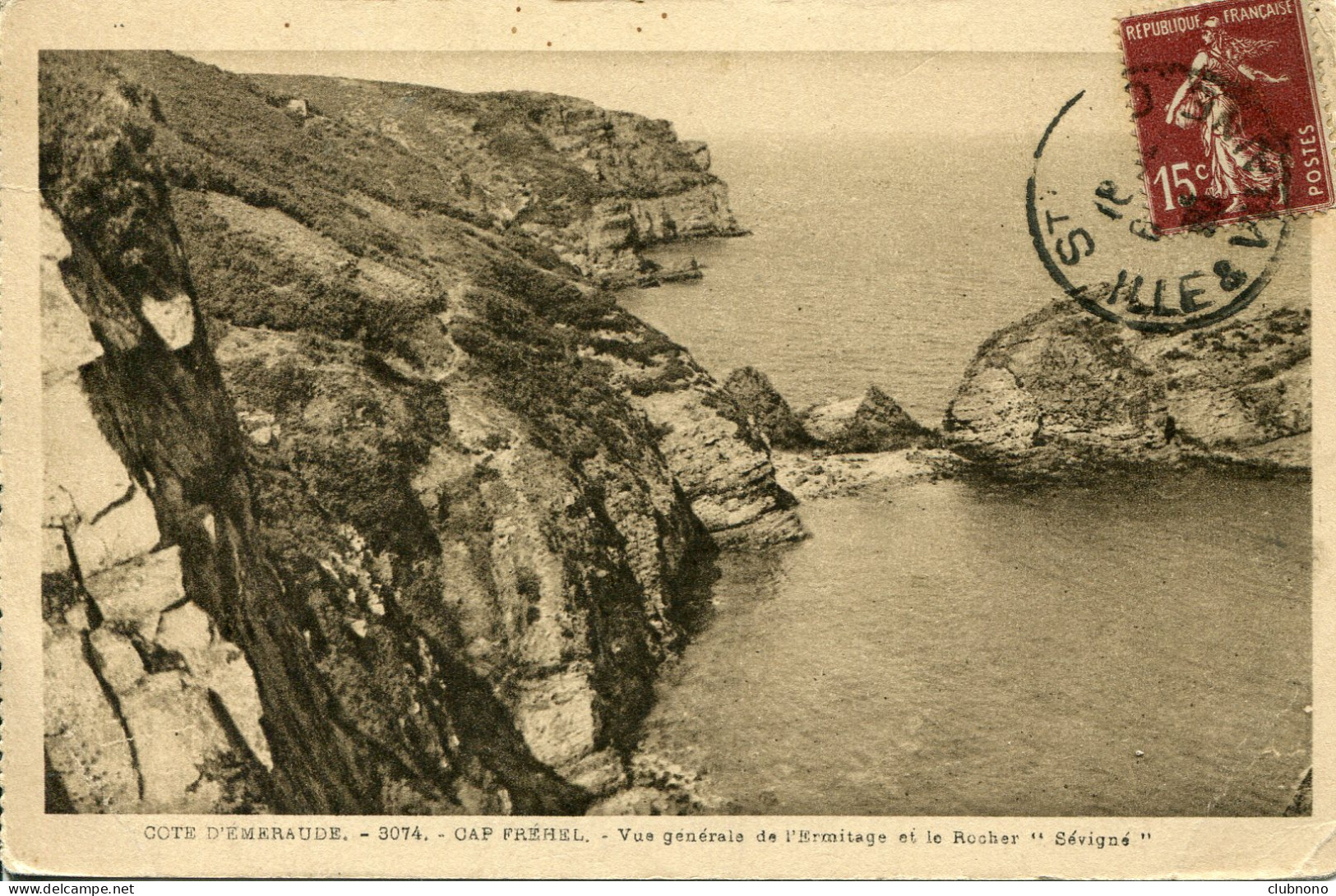 CPA -  CAP FREHEL - VUE GENERALE DE L'ERMITAGE ET LE ROCHER "SEVIGNE" - Cap Frehel