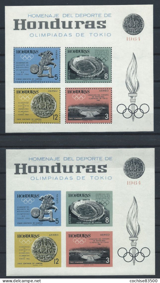 Honduras Bloc N°8** (MNH) 1965 Dentelé Et N. Dentelé - J.O De Tokyo - Honduras