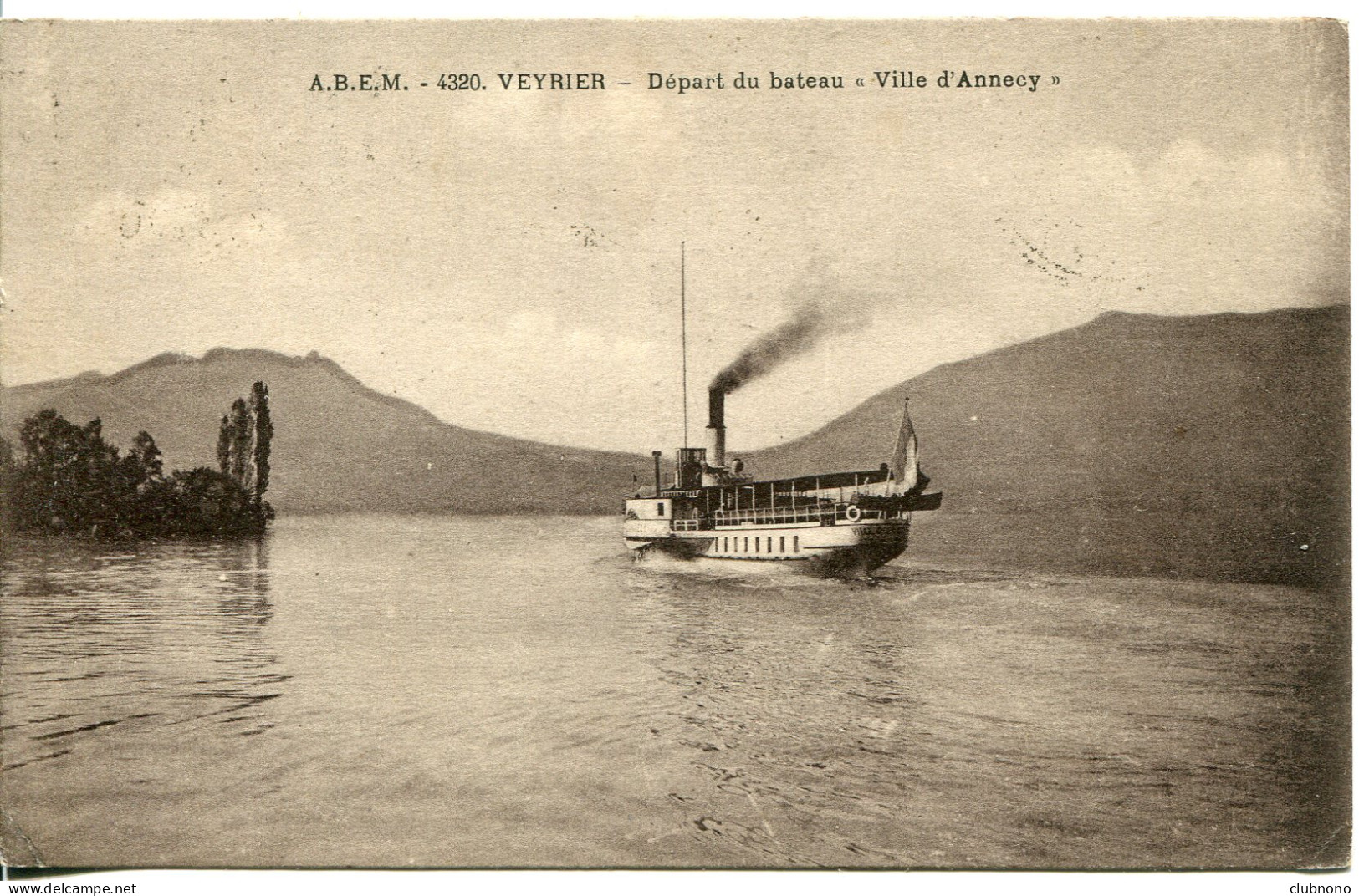 CPA -  VEYRIER - DEPART DU BATEAU "VILLE D'ANNECY" - Veyrier