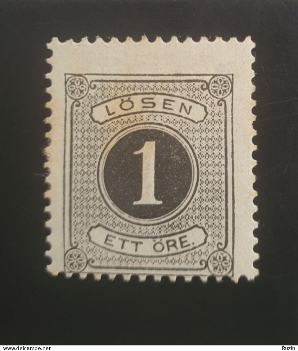 Sweden Stamp - 1877 Postage Due Lösen 1 öre Black - Ongebruikt