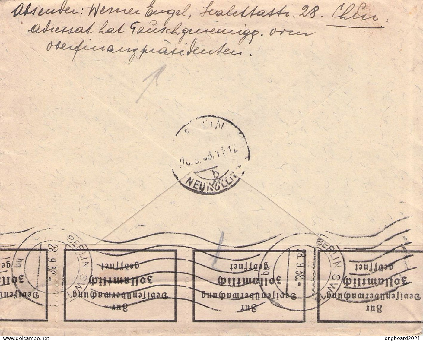 SCHWEIZ - EINSCHREIBEN 1938 CHUR - BERLIN / 7042 - Lettres & Documents