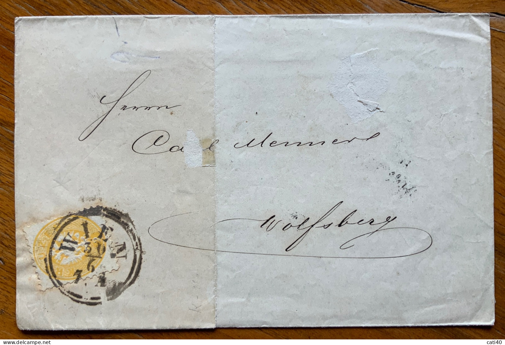 AUSTRIA - 2 K Giallo Su Lettera A Stampa Da WIEN 30/6/ 1864  Per  WOLFSBERG - Royal Families