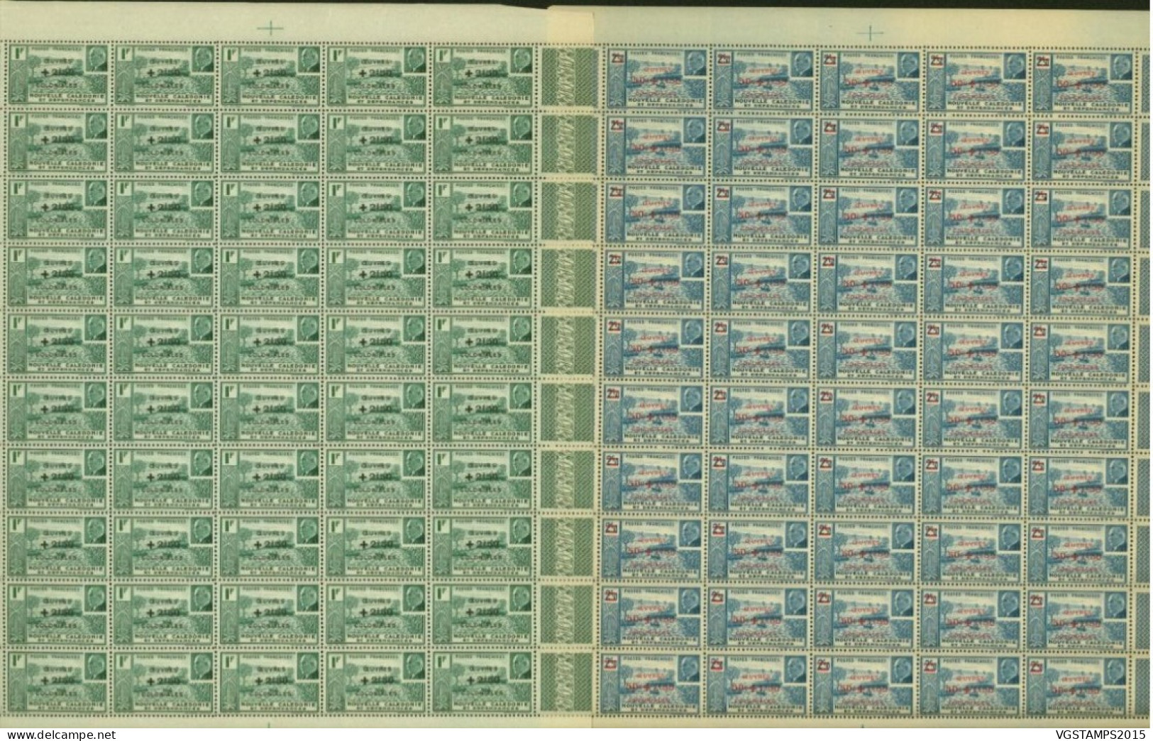 Nouvelle Calédonie 1944- Colonie Française - Timbres Neufs. Yvert Nr.: 246/247. Feuille De 50. RARE ¡¡¡ (EB) AR-02378 - Ongebruikt