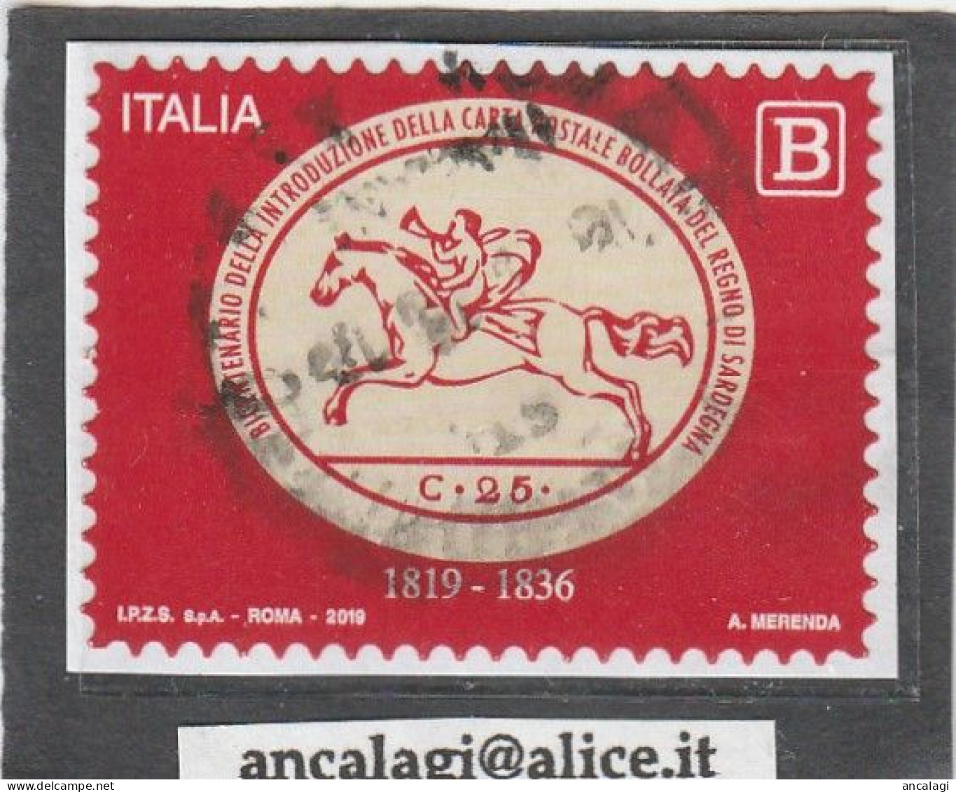 USATI ITALIA 2019 - Ref.1302 "CARTA POSTALE" 1 Val. - - 2011-20: Usados