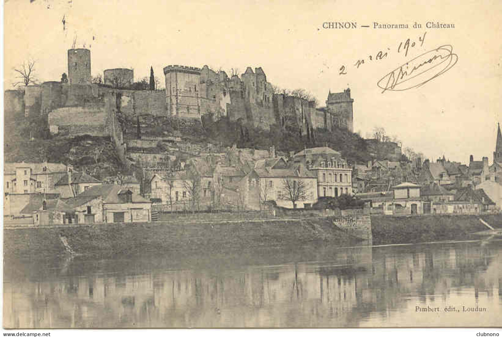 CPA - CHINON - PANORAMA DU CHATEAU (TRES BEAU CLICHE) ECRITE EN 1904 - Chinon