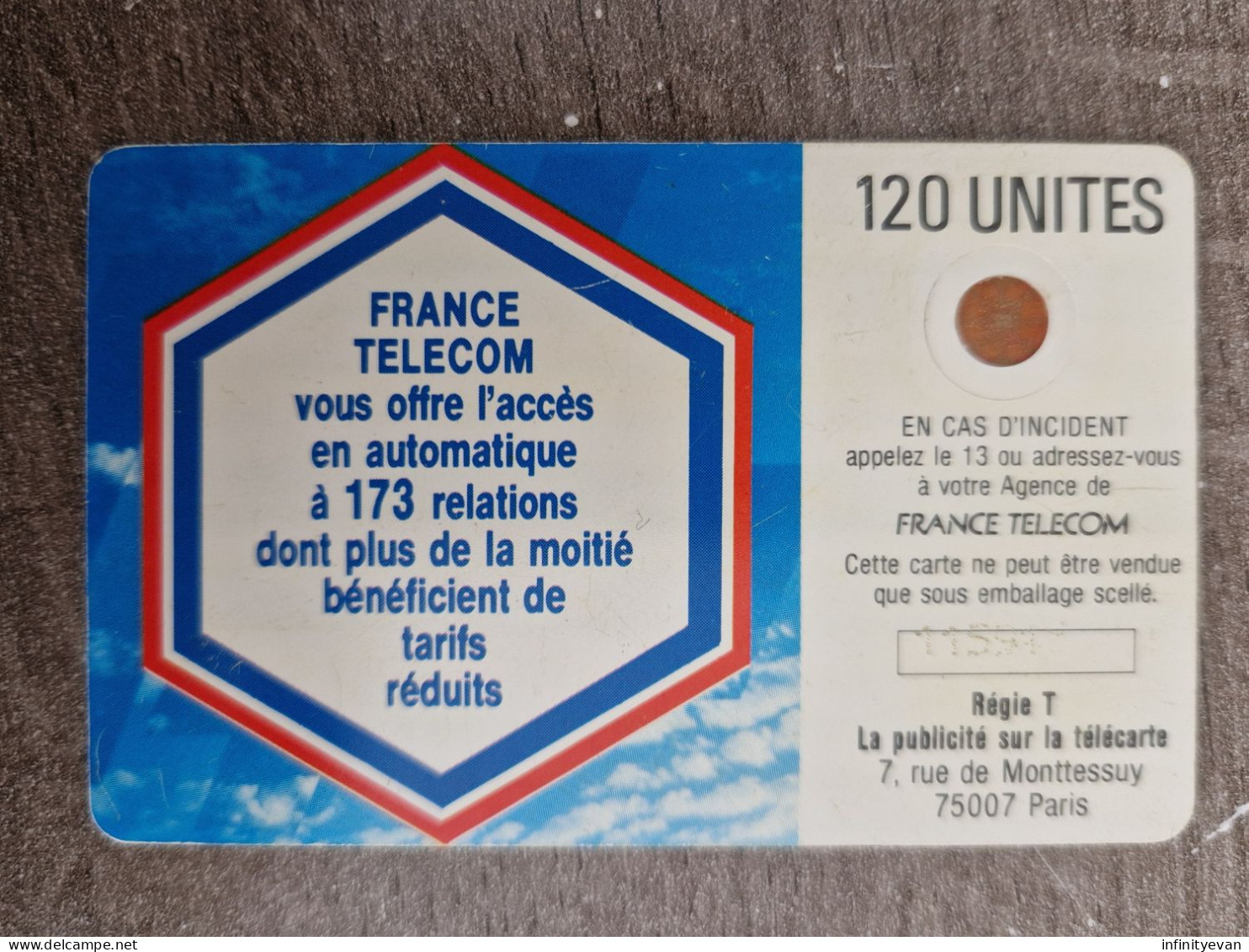 C41 - UIT NICE 1989 LOT 11591 IMPACTS - Phonecards: Internal Use