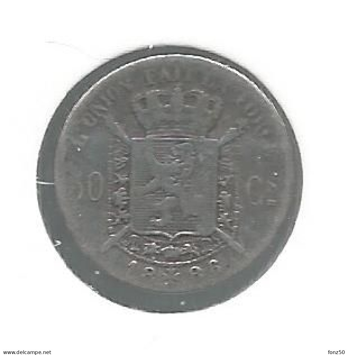 LEOPOLD II * 50 Cent 1886 Frans * Fraai * Nr 12834 - 50 Centimes