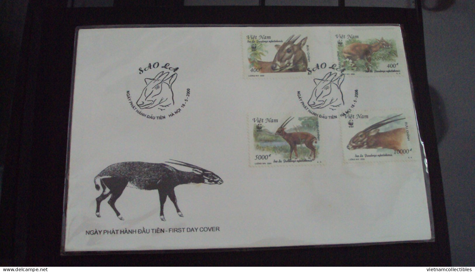 Local FDC WWF W.W.F. Vietnam Viet Nam With Perf Stamps 2000 : Sao La (Ms827) - Viêt-Nam