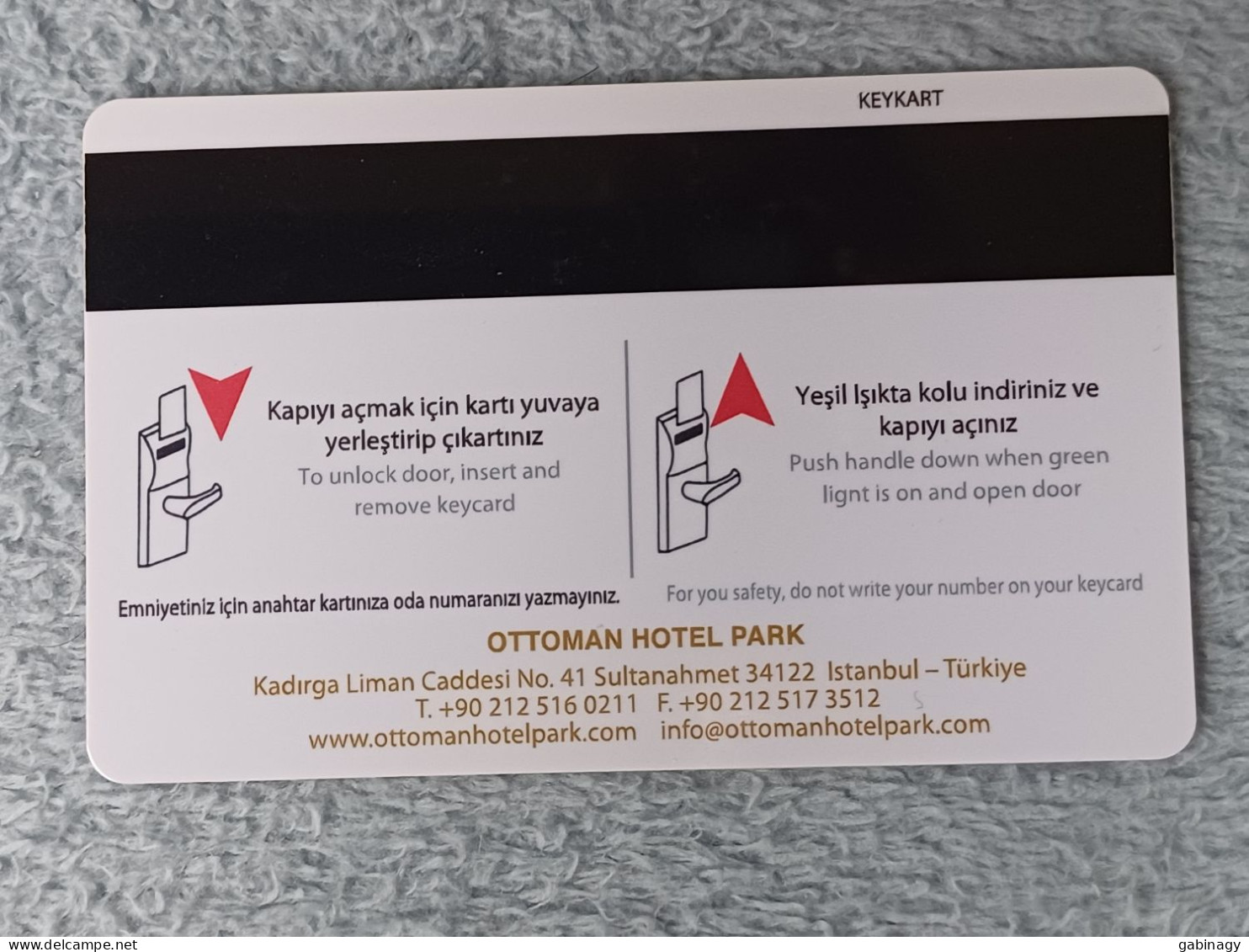 HOTEL KEYS - 2560 - TURKEY - OTTOMAN HOTEL ISTANBUL - Hotel Keycards