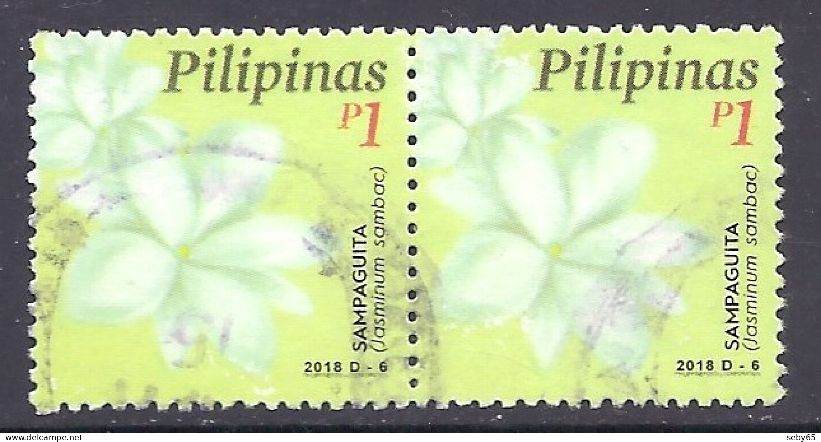Philippines 2018 - Flora, Flowers, Sampaguita (Jasminum Sambac) - Used - Filipinas