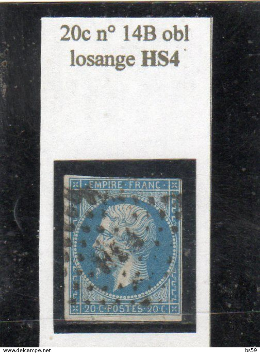 Paris - N° 14B Obl Losange HS4 - 1853-1860 Napoleon III