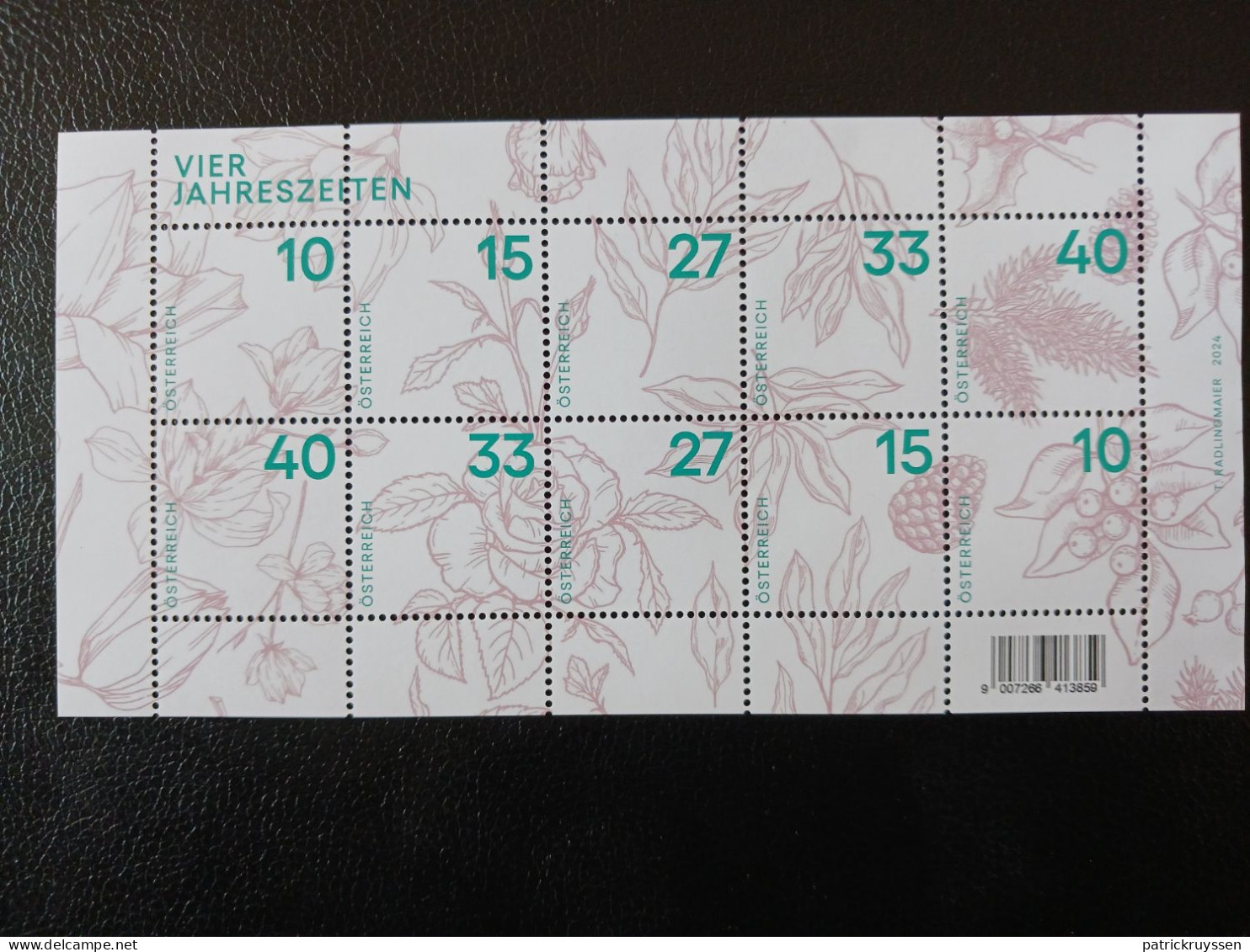 Austria 2024 Autriche Four Seasons Plants Make-Up Rate Stamps Flora Fiori Ms10v Mnh - Nuovi