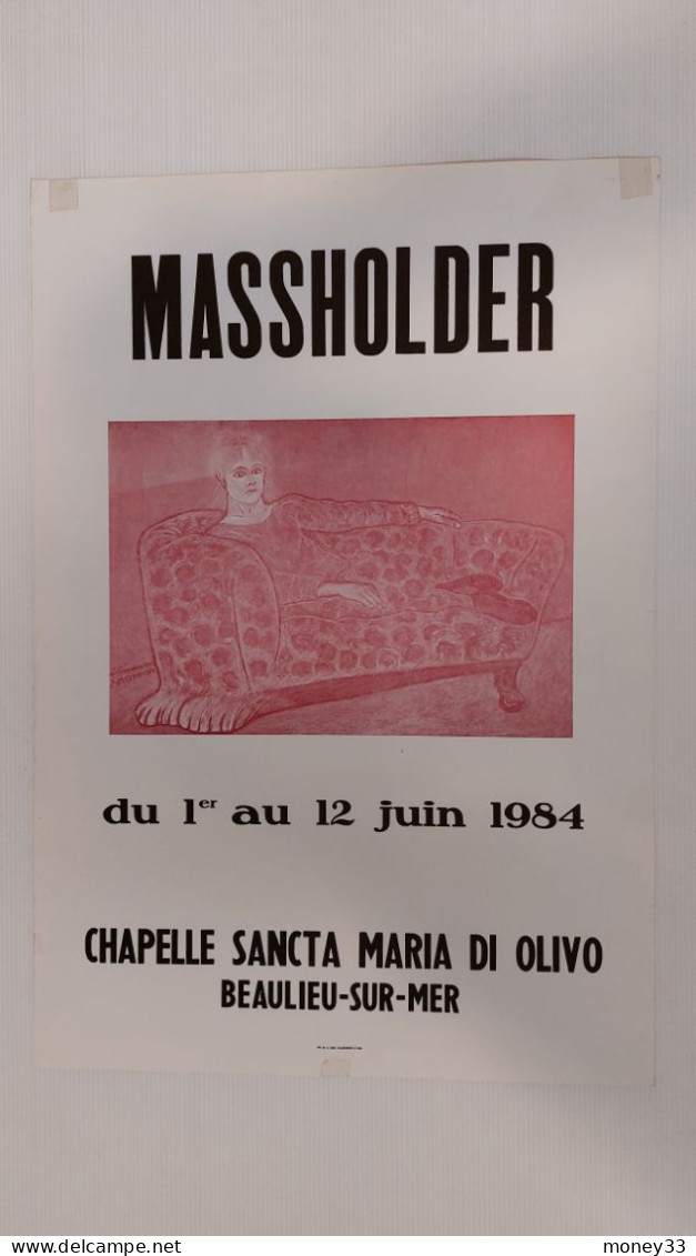 Affiche Massholder Du 1er Au 12 Juin 1984 Chapelle Sancta Maria Di Olivo Beaulieu-sur-mer - Manifesti