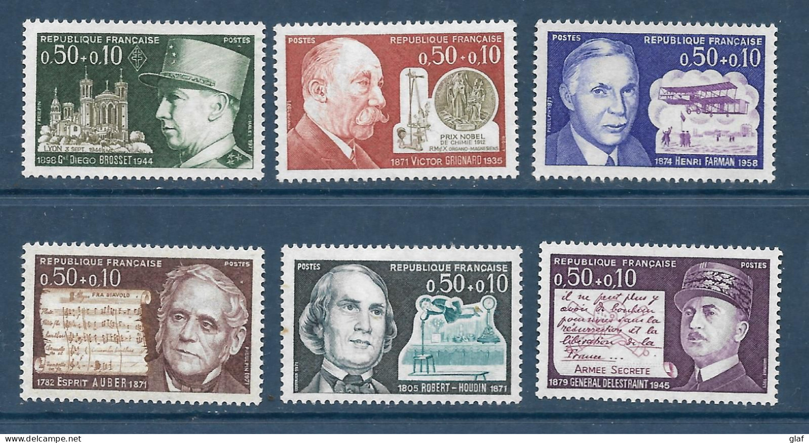 Série Personnages Célèbres 1971 (YT 1667/70 Et 1689/90) - Neufs Sans Trace De Charnière - Unused Stamps