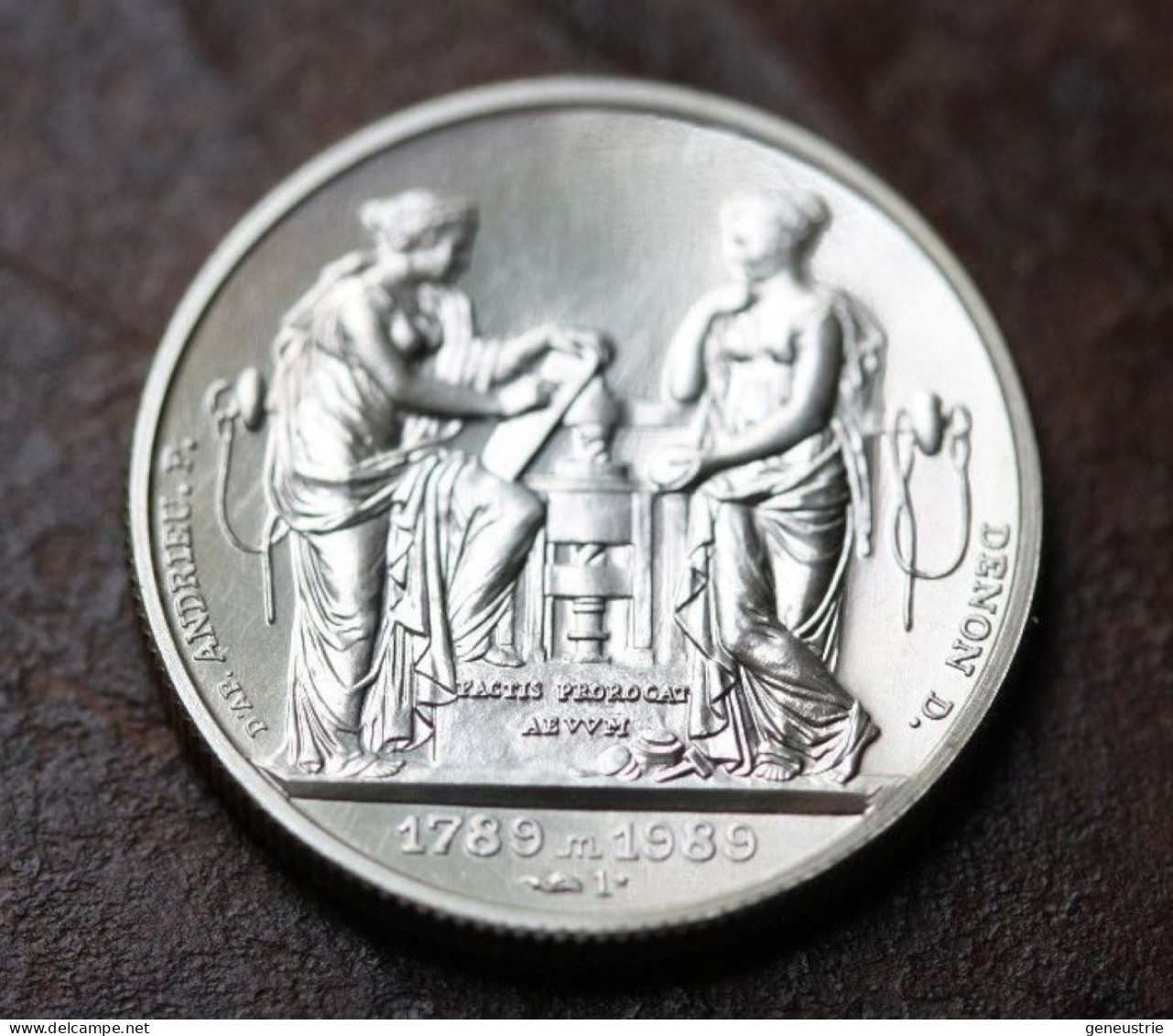 Jeton Token Médaille Arg. 925 "Bicentenaire De La Révolution Française 1789-1989" Monnaie De Paris M. Delannoy - Autres & Non Classés
