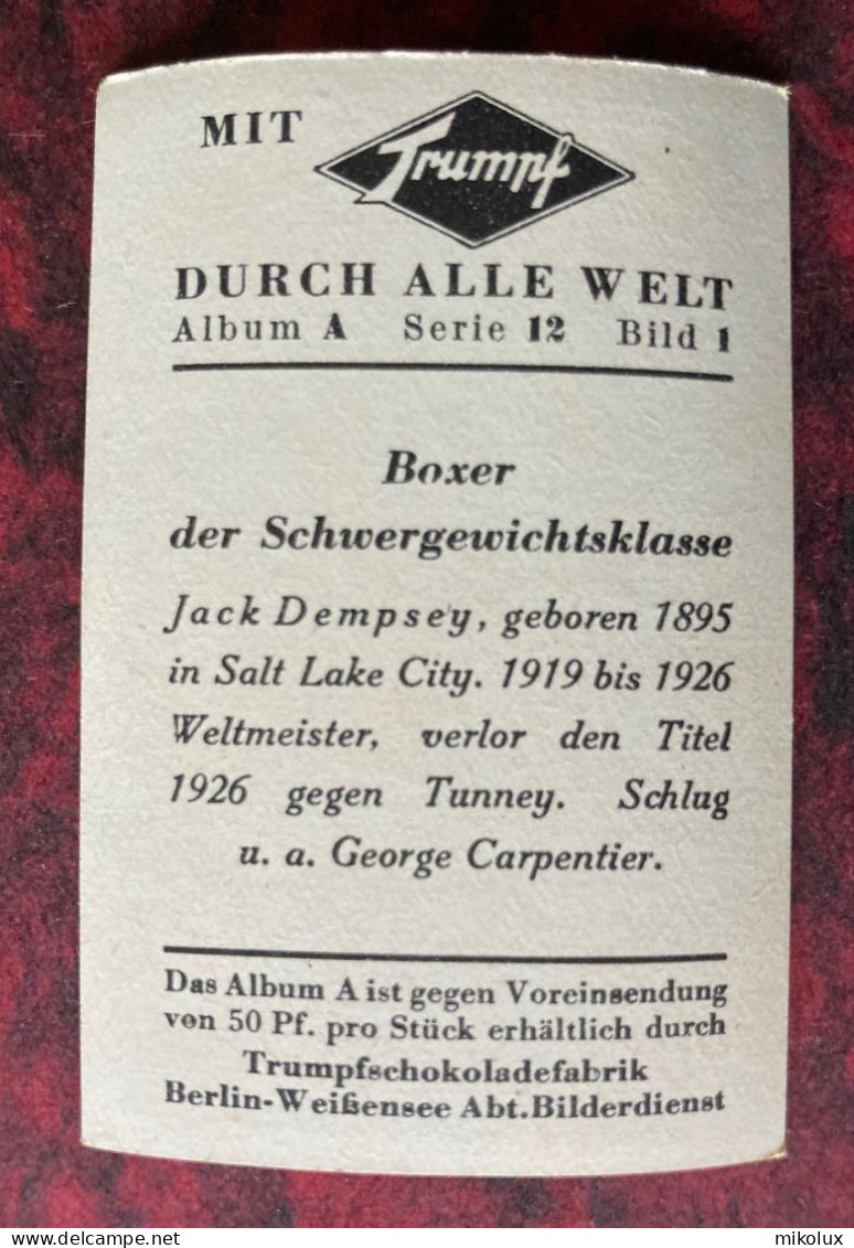 Mit Trumpf Durch Alle Welt Boxer Der Schwergewichtsklasse Jack Dempsey USA - Autres Marques