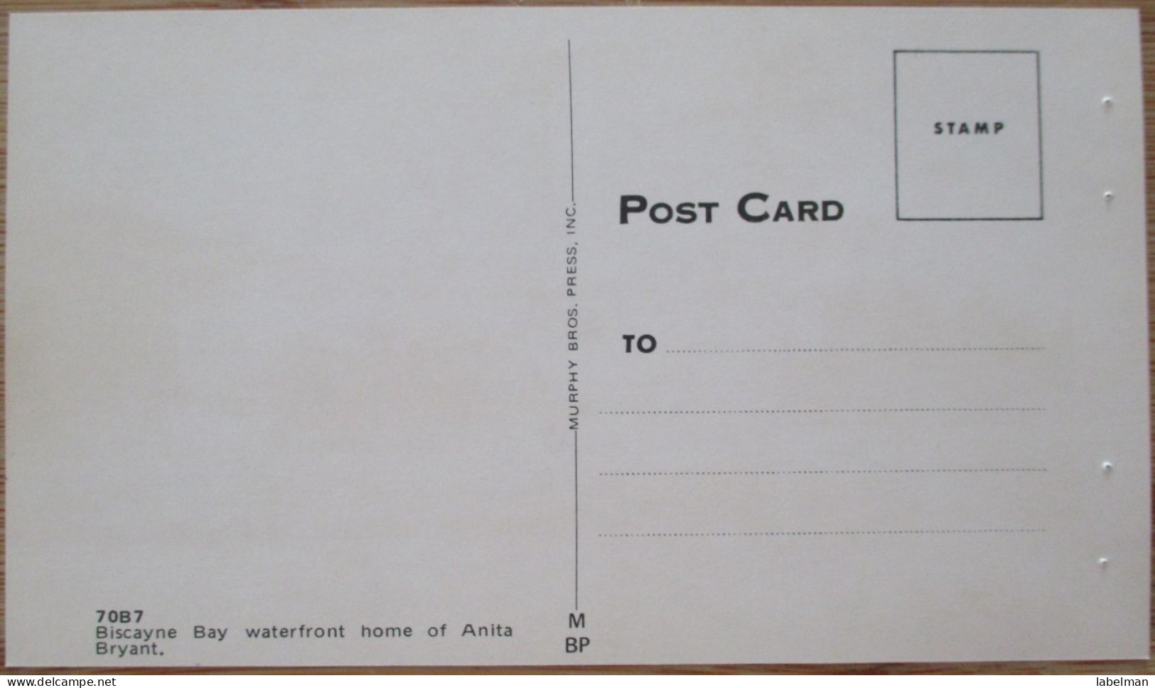 USA UNITED STATES FLORIDA MIAMI ANITA BRYANT HOUSE CARD POSTCARD CARTE POSTALE ANSICHTSKARTE CARTOLINA POSTKARTE - Portland