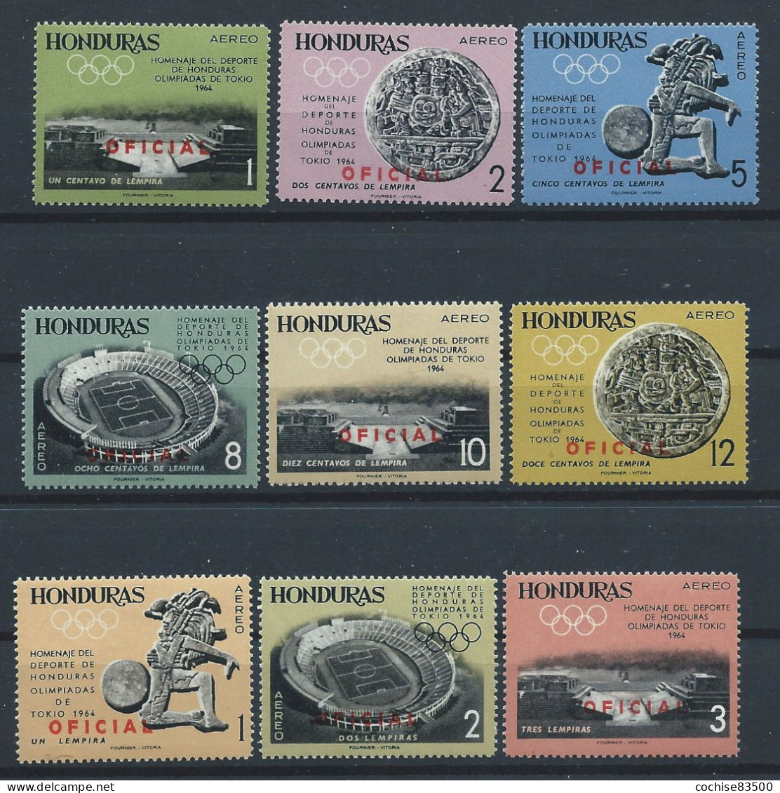 Honduras Service PA N°85/93** (MNH) 1965 - J.O De Tokyo - Honduras