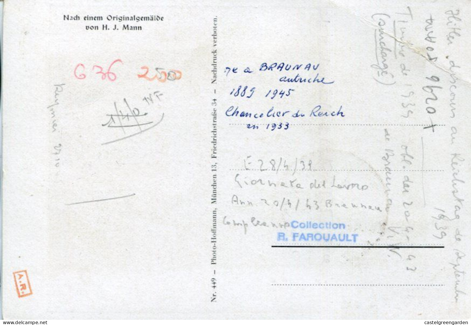 X0296 Germany Reich,maximum 28.4.1943 Braunau (Inn) 6+19,Unser Fuhrer Adolf Hitler Bannt Bolschewismus,mi-694 - Covers & Documents