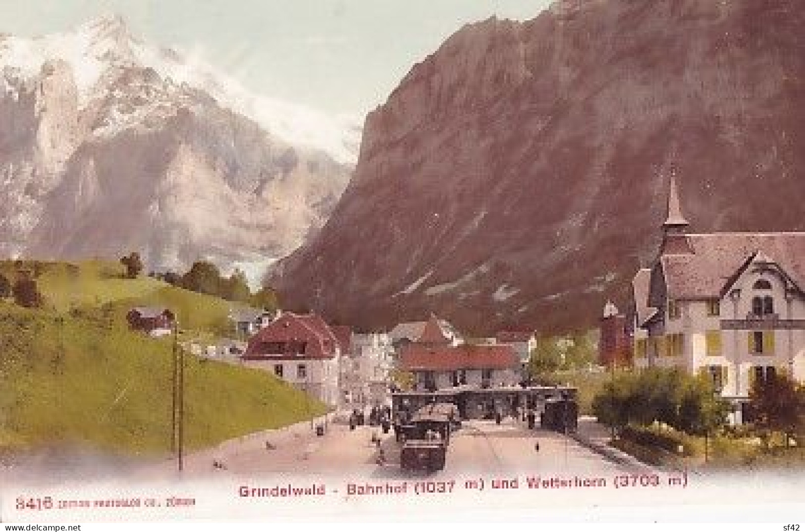 GRINDELWALD          BAHNHOF UND WETTERHORN - Grindelwald