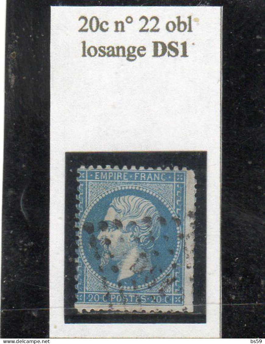 Paris - N° 22 Obl Losange DS1 - 1862 Napoléon III.