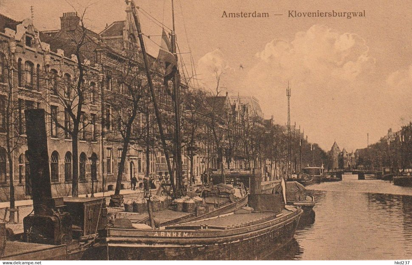 Amsterdam Kloveniersburgwal Aan Kade Stoomboot Zeeland Middelburg Manden En Arnhem 1 # 1916   4531 - Amsterdam