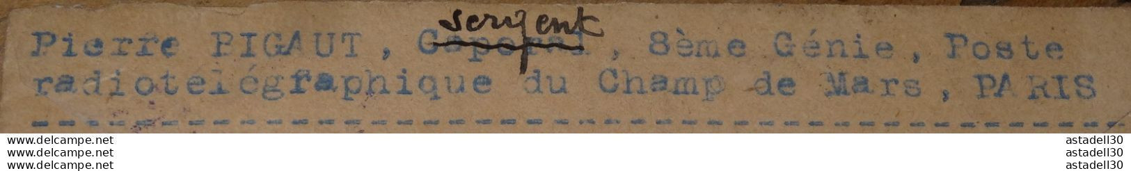 Enveloppe Avec Cachet POSTE RADIOTELEGRAPHIQUE, CHAMP DE MARS, 1920 ............ CL-9-2 - 1877-1920: Semi-moderne Periode