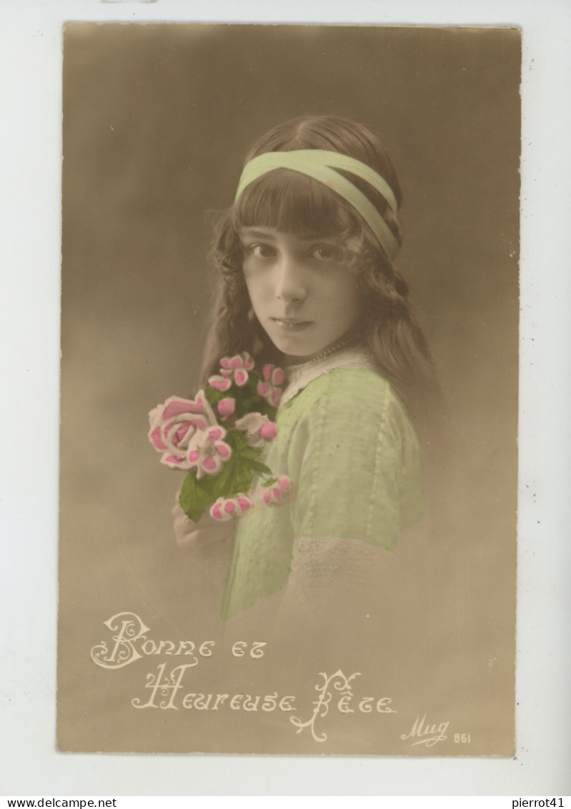 ENFANTS - LITTLE GIRL - MAEDCHEN - Jolie Carte Fantaisie Fillette Et Fleurs - Portretten