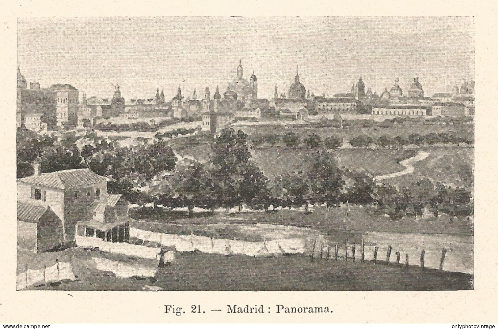 Spain - Madrid - Panorama - Xilografia D'epoca - 1928 Old Engraving - Estampas & Grabados