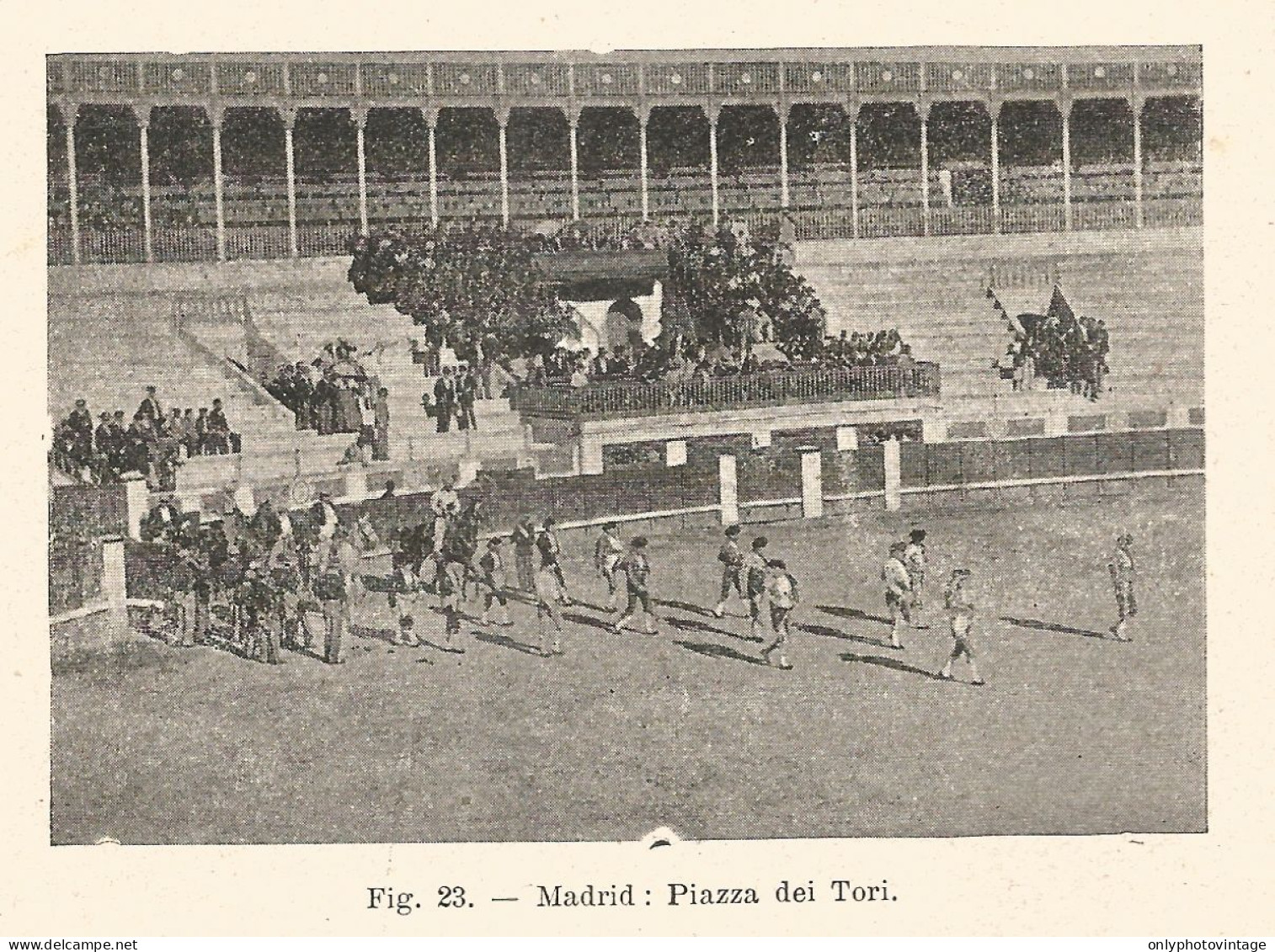 Spain - Madrid - Piazza Dei Tori - Xilografia D'epoca - 1928 Old Engraving - Estampes & Gravures