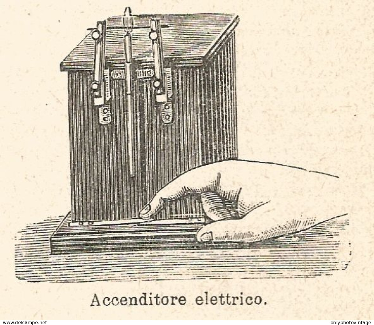 Accenditore Elettrico - Xilografia D'epoca - 1924 Old Engraving - Estampes & Gravures