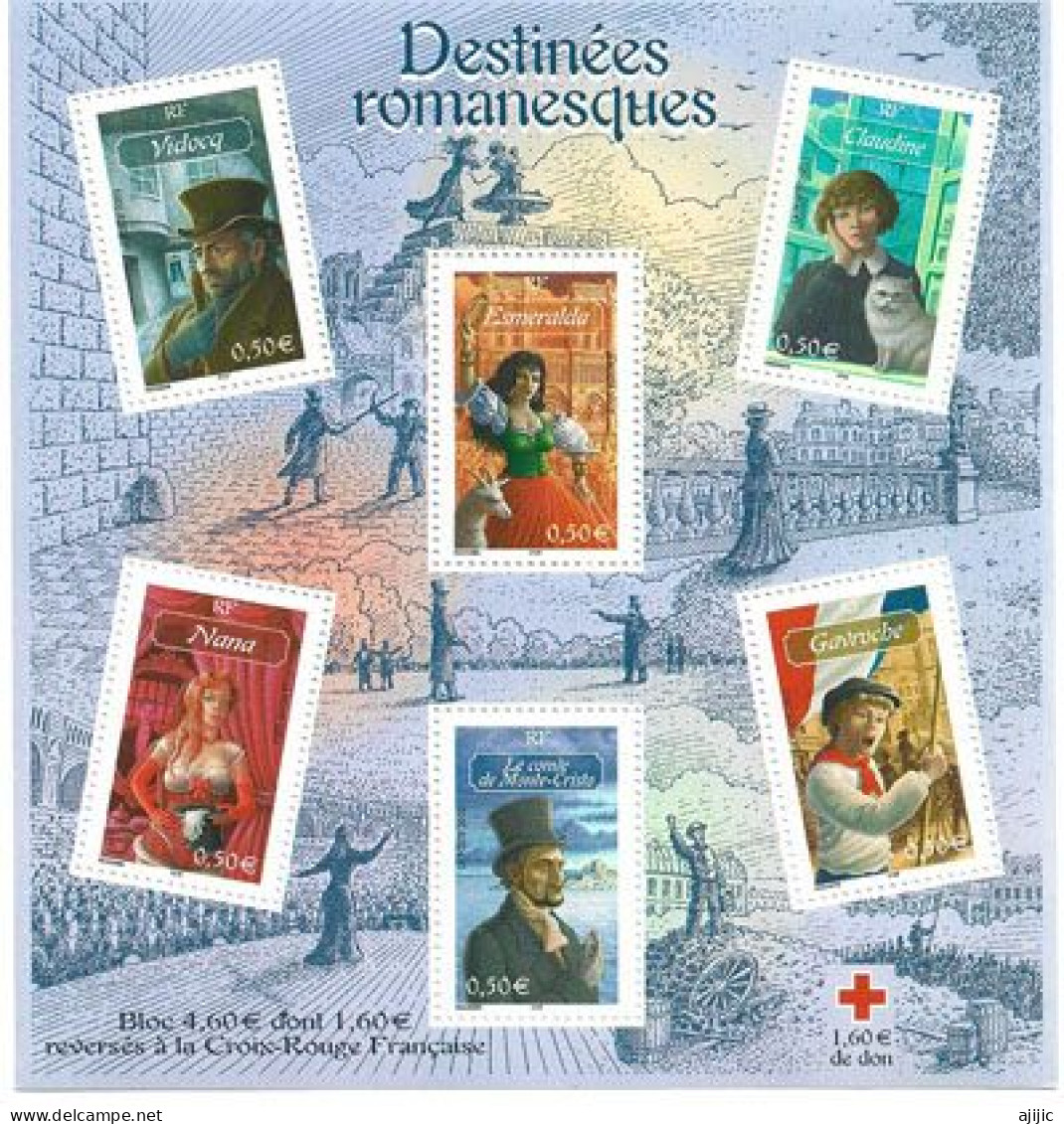 FRANCE: Romans Célèbres De Victor Hugo,Alexandre Dumas,Colette,Emile Zola,etc B-F Neuf ** (M/S Mint MNH **) - Ecrivains