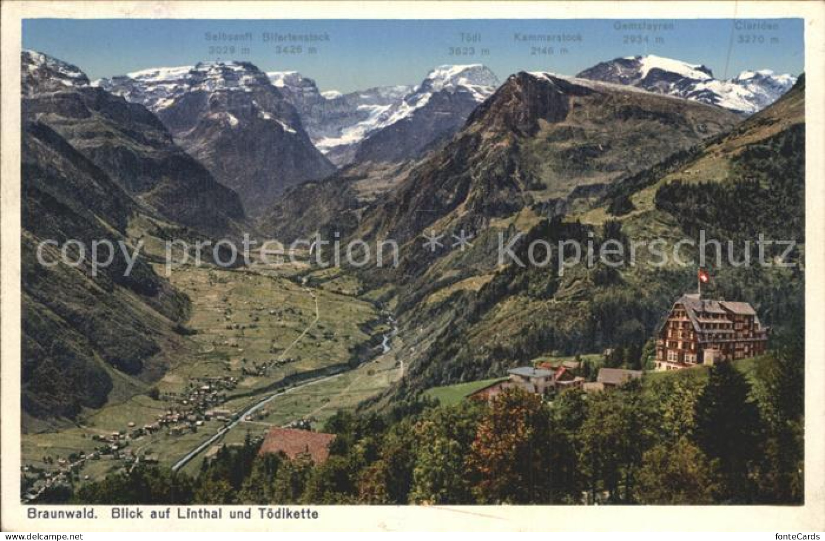 12334391 Braunwald GL Blick Auf Linthal Und Toedlkette Braunwald - Sonstige & Ohne Zuordnung