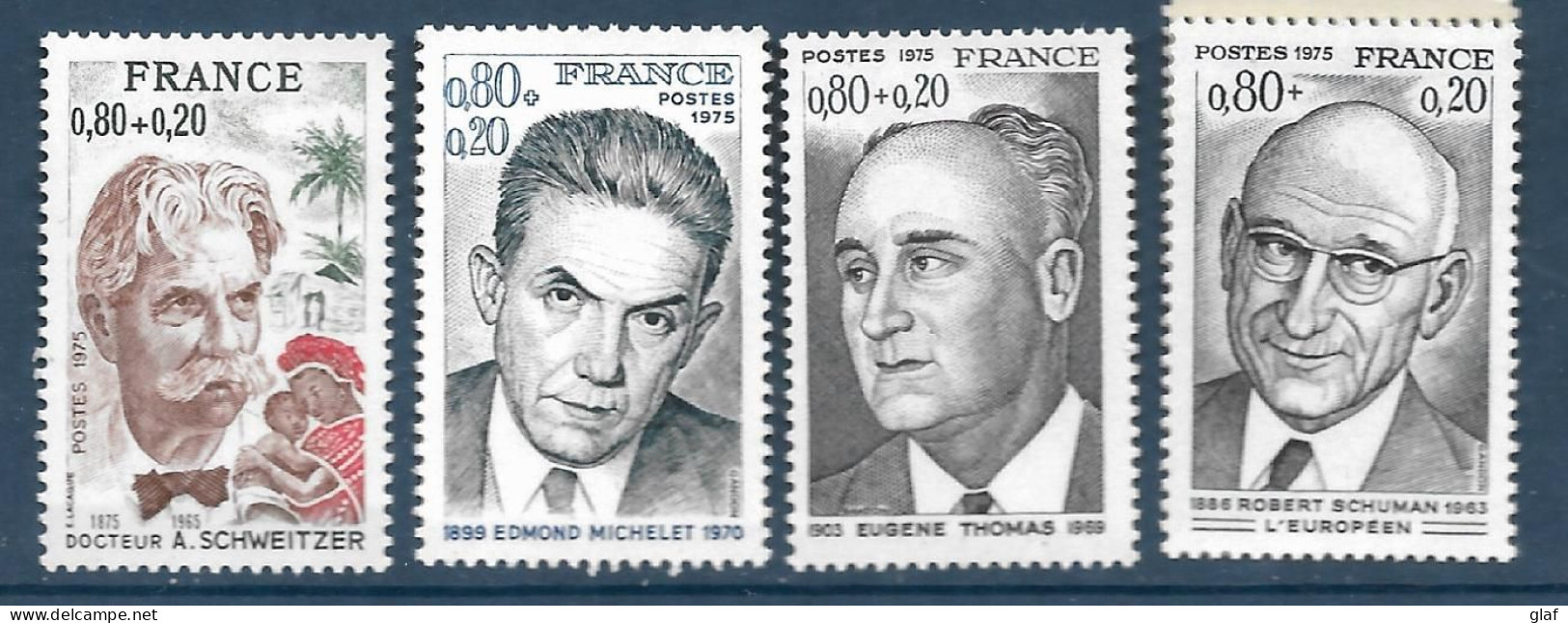 Série Personnages Célèbres 1974 (YT 1824/27) - Neufs Sans Trace De Charnière - Unused Stamps
