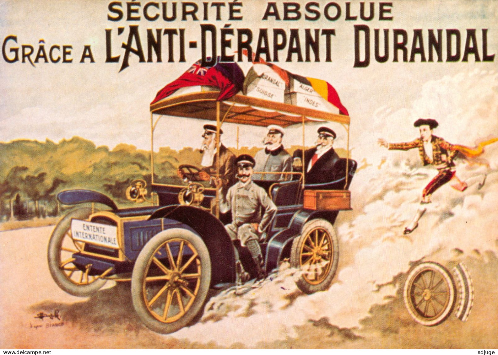 CPM-Publicité Antidérapant "Durandal" Entente Internationale Des Nations- Dessinateur Marcelin Auzolle 1902 - Publicidad